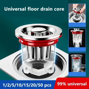Universal Floor Drain Core Anti Odor PVC Strainer Insert Silicone Seal Bathroom
